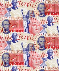 250 Years Of America•Presidential Power Fabric! 1yd BTY•Cotton•Fast Ship!