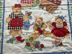 Fabric Cute Teddy bears Quilted Fabric By Spring Industries 44”x 35”