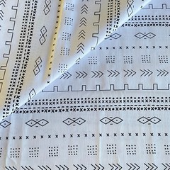 1 YD Black White Geometric Stripe Fabric Cotton Brother Sister