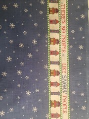 NEW Christmas Snowman Double Border Fabric 1 Yd