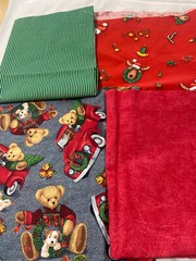 Lot of 4 cotton print Christmas fabrics(see listing for sizes)