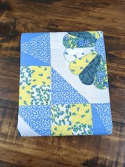 Cheater Quilt Top Dresden Patch Blue Cotton 45 x 108″