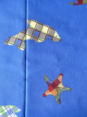 VTG Laura Ashley Upholstery Fabric Patchwork Sea Animals Fish Turtle 56″ x 216″