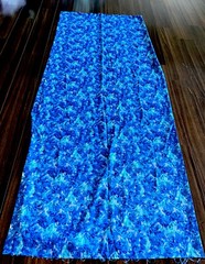 Gorgeous Vtg Polyester Abstract Floral Fabric 59”x2.1Y Light & Dark Blue