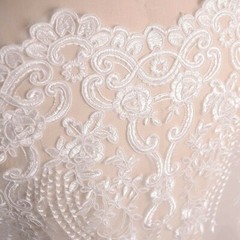Women Wedding Dress Fabric Bridal Embroidery Lace Net DIY Flower White