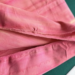 Pink Cream Fabric Polyester Stripes Batiste Looking 2 yds x 35”