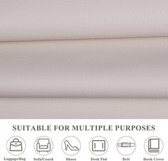 Faux Leather 0.7Mm Upholstery Fabric by the Yard 55X36 Inch Beige | PU Waterproo