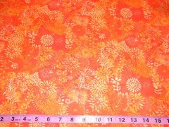 BTY TC Studio FLORAL FOREST Orange Print 100% Cotton Quilt Fabric by Yard