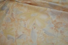 ONE Yd Carole FABRIC Floral Drapery pastel Gray Amber Softened Cotton 54″ w BTY