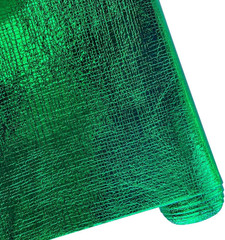 | Green Soft Metallic Embossed Textured Faux Leather, 12″×54″ Thin PU Vinyl Leat