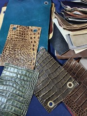 Large Quality Leather Sample Swatch Lot Craft Wallet Sheath Zebra Cobra Croc Etc
