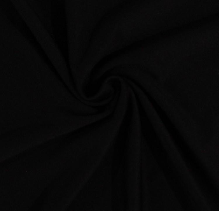 Easy-Care Scuba Knit Black Smooth 60″ Polyester Fabric by the Yard (D334.01)