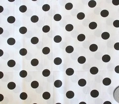 Polycotton Fabric Printed Polka DOTS Black White 60 Inches, Original Version