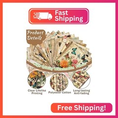 HunnmingRe 20 Pcs 10”x10” Vintage Butterfly Quilting Fabric Square Retro Flora