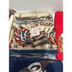 Patriotic Cotton Fabric Panel Lot Old Glory Centennial Soldiers Boots 5 piece