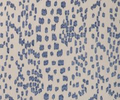 BRUNSCHWIG & FILS CURTAIN FABRIC Les Touches Embroidered 5.3 METRES CATON BLUE