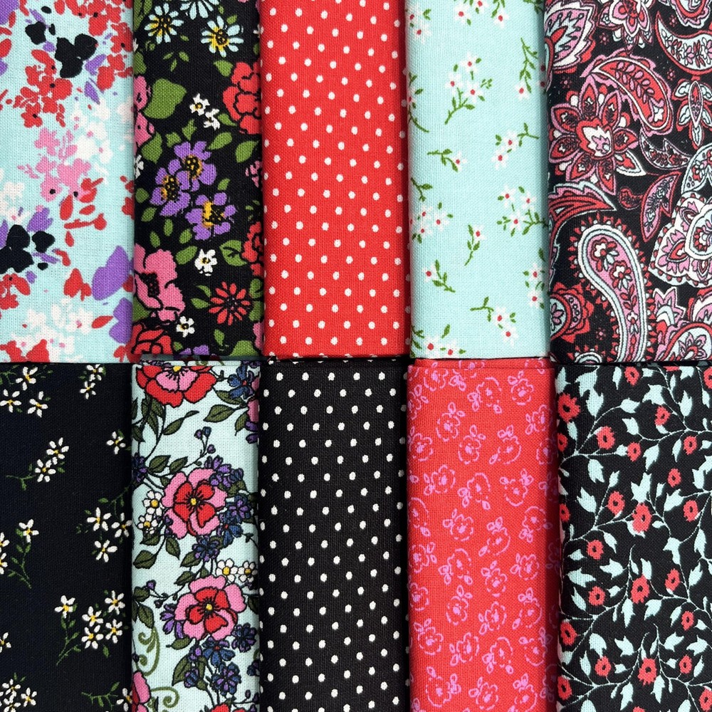 10 PCS Floral Cotton Fat Quarters Fabric 18×21 Inch Sewing Quilting