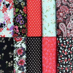 10 PCS Floral Cotton Fat Quarters Fabric 18×21 Inch Sewing Quilting