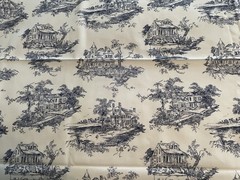 Toile De Joy Blue Upholstery Fabric 60” W X 40” L