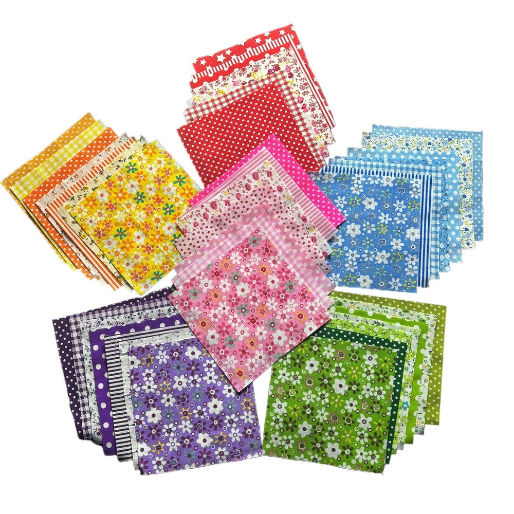 Cotton Quilting Fabric Squares, 42 Piece, 5×5 Inch, Pre-Cut | Floral Patchwor…