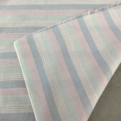 Vintage Pastel Striped Cotton Fabric 80″ x 44.5” Imperfect