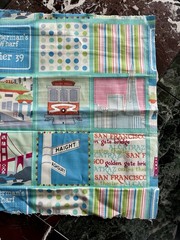 SAN FRANCISCO CITY SIGNATURE FABRIC by M’LISS COTTON QUILTING 44″ WIDE 3/8 yd