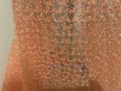 PEACH Embroidery ORGANZA Fabric 58” Width Sold By The Yard