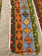16 Yards Magic Carpet Fabric Tribal Border Cotton 7” wide 1980s Geometric VTG