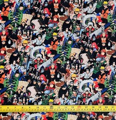 NARUTO COLLAGE VER1 ANIME 1 YARD FABRIC ( 36″ X 58″ ) BRAND NEW
