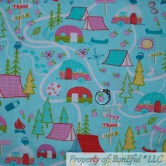 BonEful FABRIC FQ Cotton Quilt VTG Green Tone Silver Glitter Metallic Grass Tree