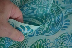 By 1/2 Yd, Turquoise & Blue Paisley Batik, Indonesia, Hoffman, Hand-Painted,B521