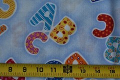 27″ Long, Bright Colorful “A-B-C’s” on Blue Cotton, Baby Theme,Ollie & Me,P2235