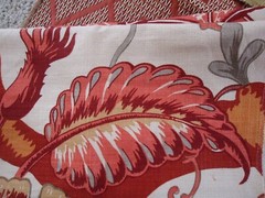 Designer Fabric Samples LOT of 9 Extra Large Pieces Red/Orange/Gold #2XL