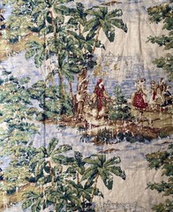 Renaissance Bosporus Tropical Toile Fabric Linen Blend 5th Avenue Designs 2.3 Yd