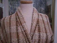 5.5yds UNIQUE DESIGNER HANDWOVEN SUIT FABRIC CHAMPAGNE COPPER METALLIC EYELASH