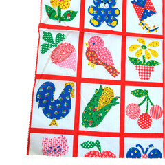 Vintage Springmaid Cozy Cafe Cheater Quilt Fabric Spring Mills 70s Retro 21×22″