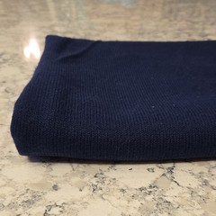 Vintage 60″x36″ Navy Blue Solid-Color Knit Fabric Piece, Dark Blue Solid Knit