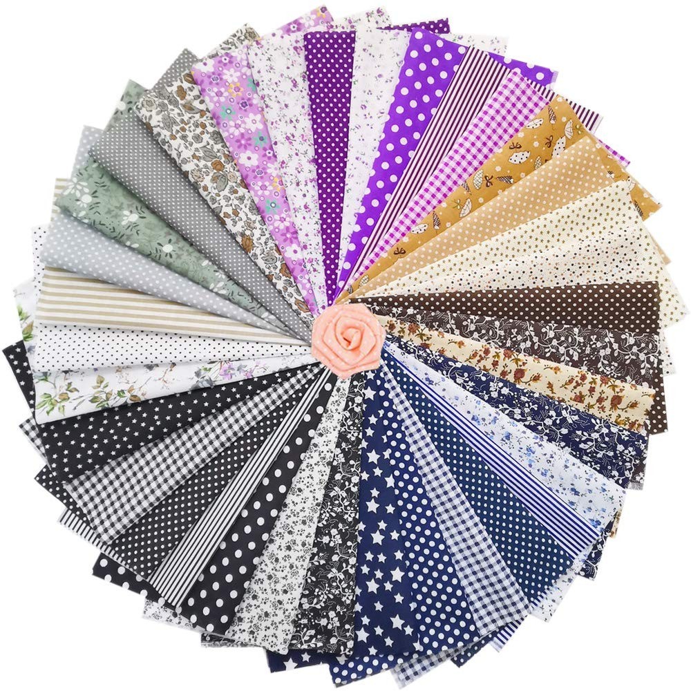 ZGXY Fabric, 35 pcs/lot Top Cotton 9.8″ x 9.8″ (25cm x 25cm) Squares Patchwor…