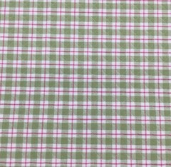 2.75 Yards Pink, Green and White Quilted Checked Plaid Home Decor Fabric