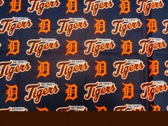 DETROIT TIGERS BASEBALL MLB 100% COTTON 1/2 YD BRAND NEW SPORT DESIGN