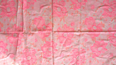 Bright Candy Pink Large Floral Cotton Blend Shirting Fabric 96″L x 46″W Pc