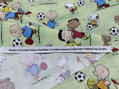 Snoopy Peanuts Vintage Cotton Concord Fabrics Soccer Theme 5+ Continuous Yards
