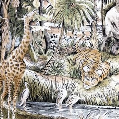 Giraffe Elephant Zebra Tiger Wild Animal themed 100% Cotton Fabric quilt or sew