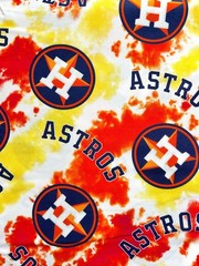 MLB HOUSTON ASTROS Large Logo 100% cotton fabric license By the HALF Yard