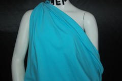 Cotton Jersey Lycra Knit Fabric 4 ways Stretch Luxurious Aqua Turquoise 10 oz