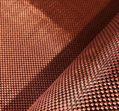 Orange + Black Aramid Carbon Fiber Blended Fabric Fixed cloth 200GSM Piain weave