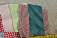 Lot, Striped & Gingham Cotton Pieces & Scraps, 3 Pound & 5 Oz, S123