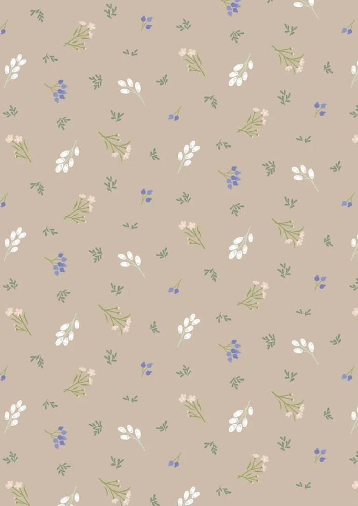 LEWIS & IRENE – Sky Garden by Cassandra Connolly – Scattered Sprig – Taupe 1/4yd