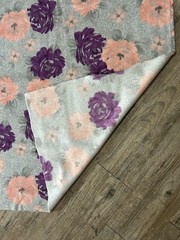JO-ANN’S Fabric Luxe Fleece 38″ x 1.7 YDS Large Floral Purple Pink Grey Crafting