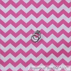 BonEful FABRIC FQ Cotton New PINK White CHEVRON Zig Zag Dance Ballet Girl Stripe